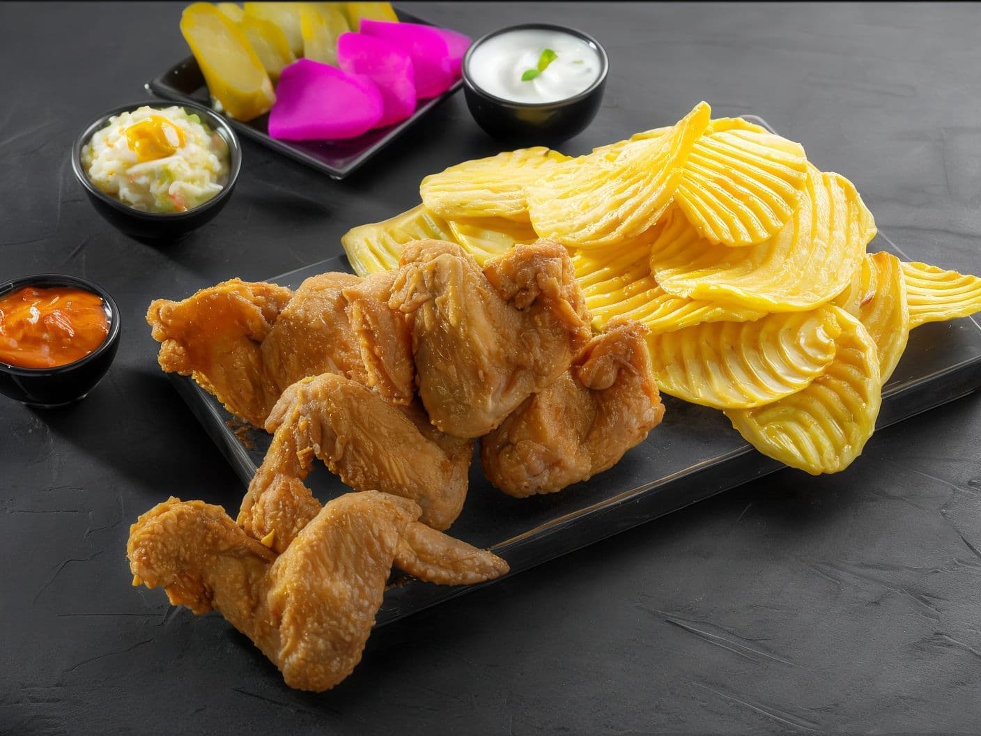 Broasted Chicken Wings Meal