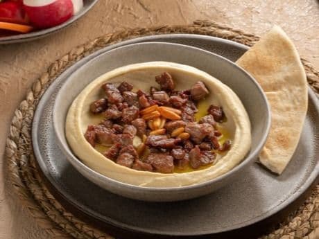 Hummus with Meat Sandwich